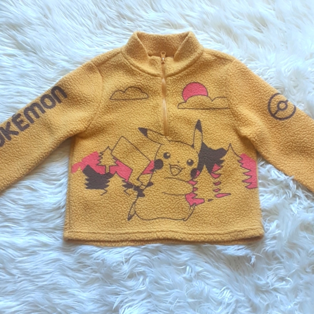Pokemon Pikachu Yellow Fleece Jacket Boys Size 8